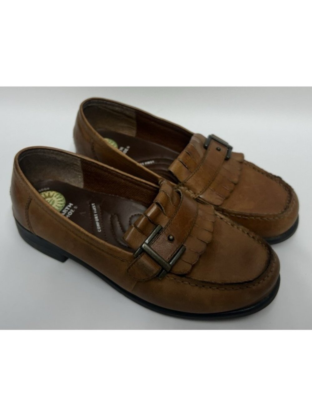Earth Shoe Loafers Women’s Size 9W Sable Brown Leather Upper Comfort Preppy Y2K